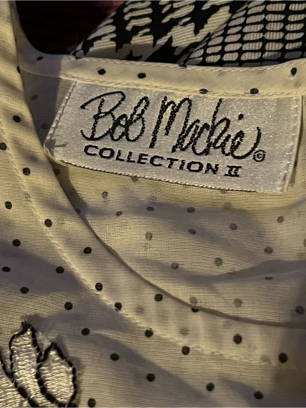 Vintage Bob Mackie Black and White  Sequin Embroidered Blouse W/ Matching Skirt